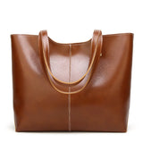 Cow Leather Ladies Shoulder Bags Big Women Leather Handbags