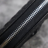 Cowhide Leather Unisex Key Wallet Crocodile Pattern Zipper Key Holder