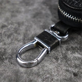 Cowhide Leather Unisex Key Wallet Crocodile Pattern Zipper Key Holder