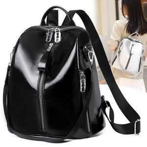 Cowhide High Travel Girls Backpack Women Female Rucksack Leisure Student School
