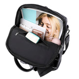 Cowhide High Travel Girls Backpack Women Rucksack Student School Bag