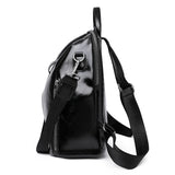 Cowhide High Travel Girls Backpack Women Rucksack Student School Bag