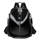 Cowhide High Travel Girls Backpack Women Rucksack Student School Bag