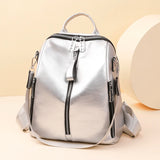Cowhide High Travel Girls Backpack Women Rucksack Student School Bag