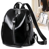 Cowhide High Travel Girls Backpack Women Rucksack Student School Bag