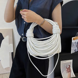 Stylish Woven Rope Knot Women's Messenger Bag PU Leather Handbag