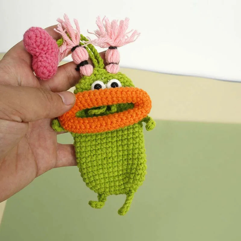 Thick Lips Unisex Key Bag Hand Knitting Key Wallet
