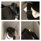 Crocodile Leather Ladies Bucket Shoulder Bag Large Capacity PU Leather Ladies Ha