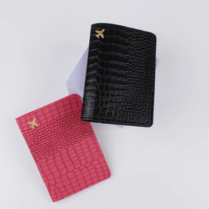 Crocodile Pattern Airplane Passport Cover Letter Women Men Travel