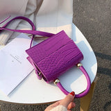 Crocodile Pattern Female Bag Messenger Bag One-shoulder Portable Small Square Ba
