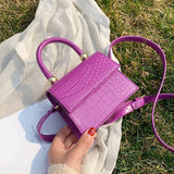 Crocodile Pattern Female Bag Messenger Bag One-shoulder Portable Small Square Ba