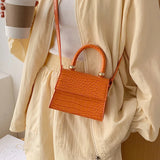 Crocodile Pattern Female Bag Messenger Bag One-shoulder Portable Small Square Ba