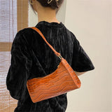 Crocodile Print Shoulder Bag Purse Handbag for Women