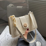 Crocodile Pattern Small Shoulder Bag with Chain for Women