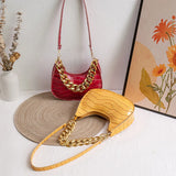 Crocodile Pattern Shoulder Bag for Women PU Leather Underarm Bags