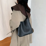 Women's Soft PU Leather Crossbody Bucket Bag