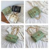 Small Square Crossbody Bag Chain Clutch Purse Female Shoulder Messenger