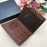 Personalized Mens Tri-Fold PU Leather Wallet with Initial Monogram