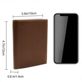 Personalized Mens Tri-Fold PU Leather Wallet with Initial Monogram