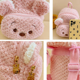Personalized Plush Bear Backpack for Kids, Small Cartoon Mini Schoolbag