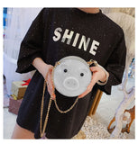 Funny 3D Pig Crossbody Bag for Women