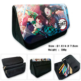 Demon Slayer Anime Canvas Pencil Case Box Cosmetic Makeup Change Purse Pen Bag