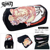 Demon Slayer Anime Canvas Pencil Case Box Cosmetic Makeup Change Purse Pen Bag