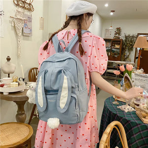 Girls Backpack Rabbit Ears Student School Bags for Kids