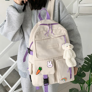 Bear Girl Backpack Waterproof Women Shoulder Schoolbag For Teenage