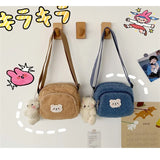 Bear Plush Messenger Bag for Women, Small Shoulder Bag