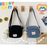 Bear Plush Messenger Bag for Women, Small Shoulder Bag