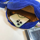 Canvas Shoulder Bag Solid Crossbody Bags Small Square Bag Satchels
