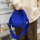 Canvas Shoulder Bag Solid Crossbody Bags Small Square Bag Satchels