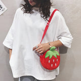 Strawberry Carrot Cotton Shoulder Crossbody Bag for Women
