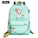 Rainbow Horse Kids School Book Bags Canvas Laptop Bagpack