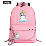 Rainbow Horse Kids School Book Bags Canvas Laptop Bagpack