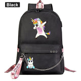 Rainbow Horse Kids School Book Bags Canvas Laptop Bagpack