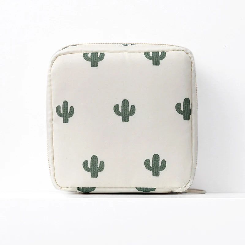 Sanitary Napkins Package Organizer Bag Striped Cosmetic Travel Storage