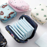Sanitary Napkins Package Organizer Bag Striped Cosmetic Travel Storage