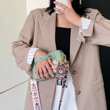 Women's Small Shoulder Bag with Bear Print