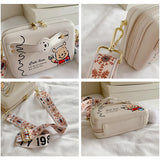 Women's Small Shoulder Bag with Bear Print