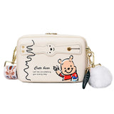 Women's Small Shoulder Bag with Bear Print
