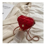 Heart Shaped Bag Women PU Leather Handbags Purses Chain Shoulder Crossbody Bag