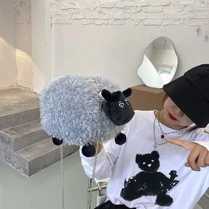 Ugly Lamb Plush Shoulder Bag Female