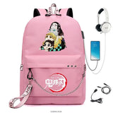 Demon Slayer Backpack Canvas Travel High School Students School Bags