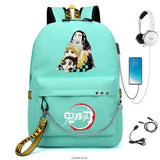 Demon Slayer Backpack Canvas Travel High School Students School Bags