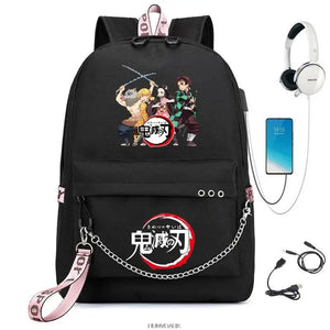 Demon Slayer Backpack Canvas Travel High School Students School Bags