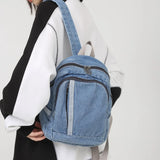 Denim Canvas Women Backpack High Capacity Teenage Girls Female Rucksack