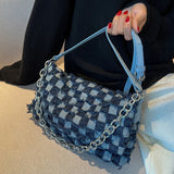 Denim Tassels Crossbody Bag Women Single Shoulder Handbag
