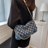 Denim Tassels Crossbody Bag Women Single Shoulder Handbag